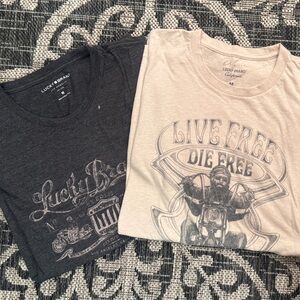 Lucky Brand Men’s Tees - Black and Cream
